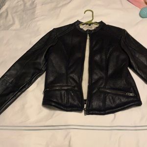 Sherpa semi leather jacket